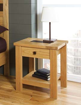 Furniture123 Danzer White Oak 1 Drawer Bedside Table - FREE