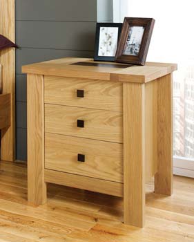 Furniture123 Danzer White Oak 3 Drawer Bedside Chest - FREE