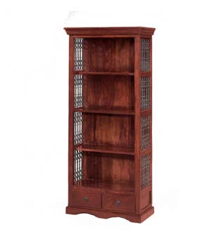 Furniture123 Delhi Indian 2 Drawer 4 Shelf Bookcase