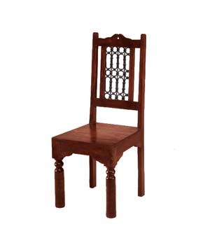 Delhi Indian Tall Metal Back Dining Chairs (pair)
