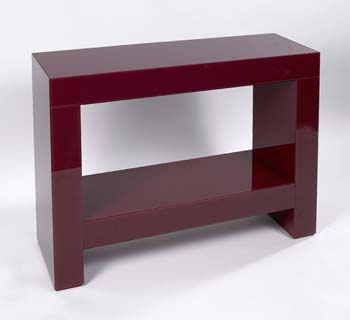 Delta Glass Console Table in Red