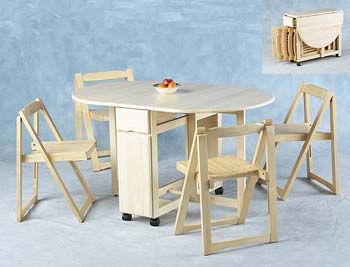 Furniture123 Deluxe Butterfly Dining Set with Drawers