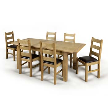 Furniture123 Denver Oak Rectangular Extending Dining Set -