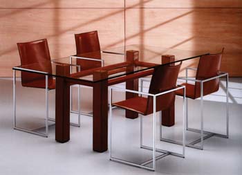 Furniture123 Domino Leather Dining Set