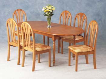 Furniture123 Dorian Extending Dining Set in Golden Oak