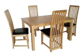 Furniture123 Dynasty Small Dining Set with 4 Chairs