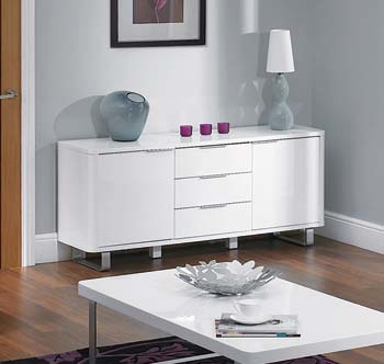 Furniture123 Edge Sideboard in White - FREE NEXT DAY DELIVERY