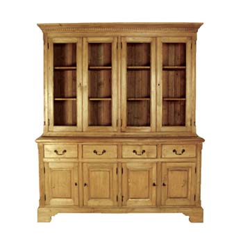 Furniture123 Elder Pine 4 Door Glazed Bookcase