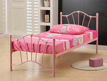 Furniture123 Eleanor Single Pink Metal Bedstead
