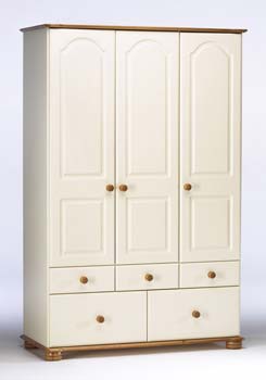 Furniture123 Elizabeth Cream 3 Door Combination Wardrobe