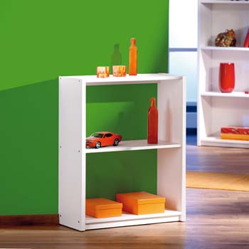 Furniture123 Emi Solid Pine 3 Shelf Bookcase in White