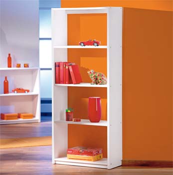 Furniture123 Emi Solid Pine 5 Shelf Bookcase in White