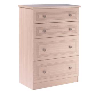 Furniture123 Eske Light Oak Deep 4 Drawer Chest