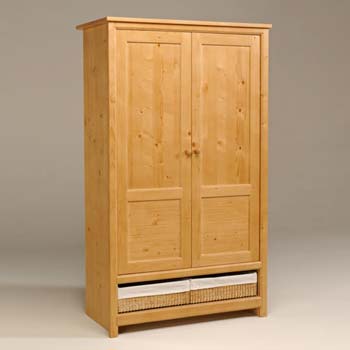 Furniture123 Essan Solid Pine 2 Door Wardrobe