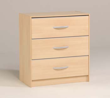 Furniture123 Evia 3 Drawer Chest in Light Beech