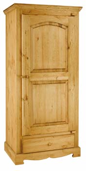 Furniture123 Farmer Solid Pine 1 Door 1 Drawer Wardrobe