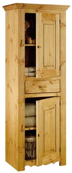 Furniture123 Farmer Solid Pine 2 Door 1 Drawer Single Wardrobe