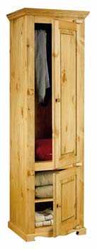Furniture123 Farmer Solid Pine 2 Door Single Wardrobe