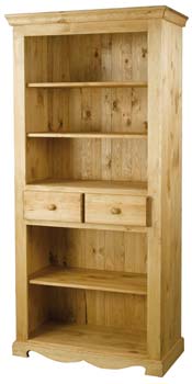 Farmer Solid Pine 2 Drawer Bookcase