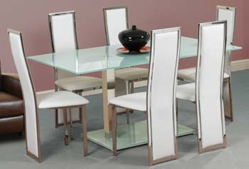 Furniture123 Floe Rectangular Dining Set with Glass Top