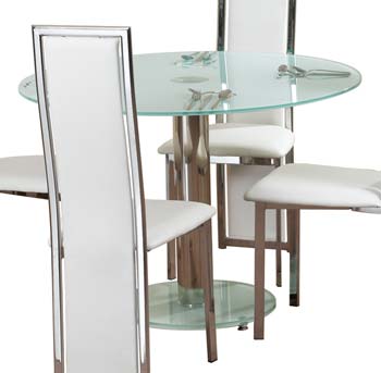 Floe Round Dining Table with Glass Top