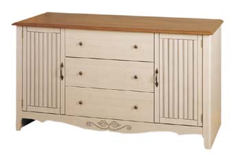 French Gardens Wide Dresser in Cherry and Pine - 37426