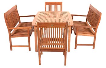 Furniture123 Fresco Pagoda Table with 2 Benches and 2 Armchairs