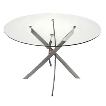Furniture123 Fresco Round Glass Dining Table