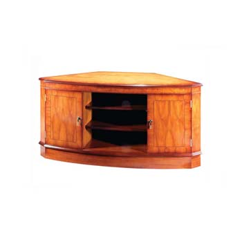 Furniture123 Georgian Reproduction Bow Corner TV Unit