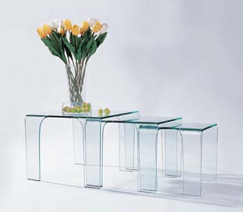 Giavelli 2507 Glass Square Nest of Tables