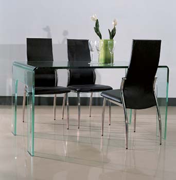 Furniture123 Giavelli DT130 Glass Rectangular Dining Table