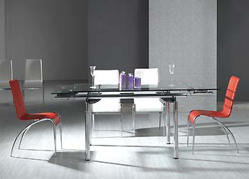 Furniture123 Giavelli HA0401 Glass Extending Dining Table