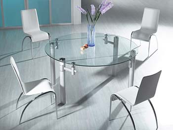 Furniture123 Giavelli HA0416 Glass Round Dining Table