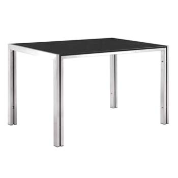 Furniture123 Giovanni Rectangular Black Glass Dining Table