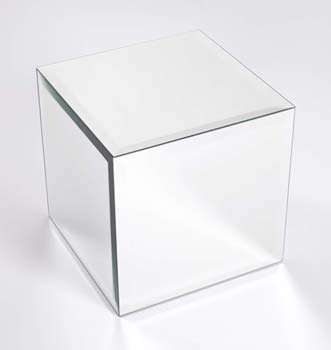 Furniture123 Glass Cube in Silver