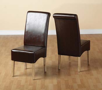 Furniture123 Glen Dining Chair in Brown (pair) - FREE NEXT