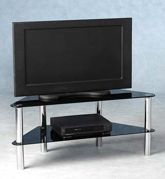 Furniture123 Graham Corner TV Unit in Black Glass