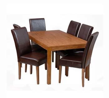 Furniture123 Greenham Oak Large Rectangular Dining Set with 6