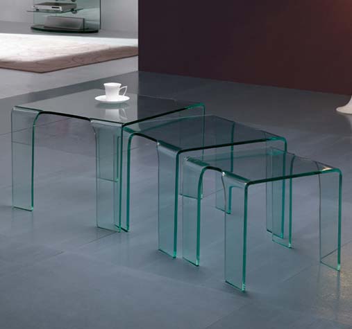 Furniture123 Gustav 07 Glass Square Nest of Tables