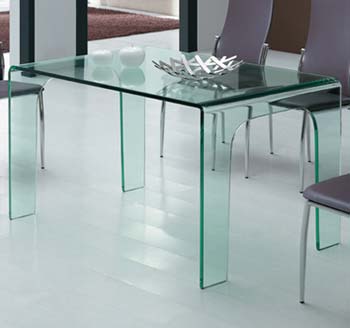 Furniture123 Gustav 13 Glass Rectangular Dining Table - FREE