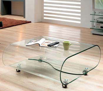 Furniture123 Gustav 25 Glass Rectangular Coffee Table - FREE