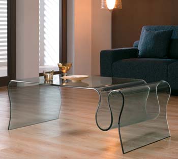 Gustav 26 Curved Glass Coffee Table - FREE 48