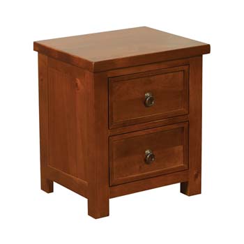 Furniture123 Haiben Pine 2 Drawer Bedside Table