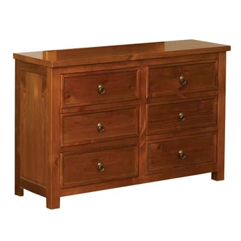 Furniture123 Haiben Solid Pine 6 Drawer Chest