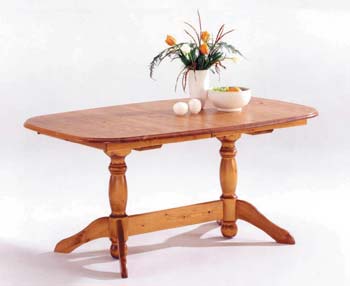 Furniture123 Halle Pine Wide Extending Dining Table - WHILE