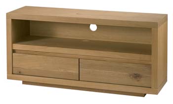 Hampton Solid Oak 2 Drawer 1 Niche TV Unit