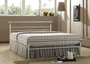 Hart Small Double Metal Bedstead in Silver