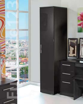 Furniture123 Hatherley High Gloss 1 Door Wardrobe in Black