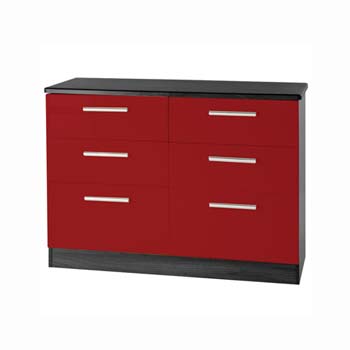 Furniture123 Hatherley High Gloss 3 3 Drawer Chest in Black