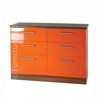 Furniture123 Hatherley High Gloss 3 3 Drawer Chest in Walnut